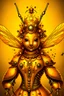 Placeholder: An anthropomorphic queen bee in regal attire, fantasy, digital art