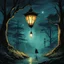 Placeholder: With a chilling hiss, the killer lantern comes to life, hovering in the air with an otherworldly grace. Its glass panes shimmer with an eerie glow, illuminating the figure's horrified expression. They try to run, but the lantern follows, casting a sinister light on their desperate flight.