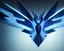 Placeholder: a detailed illustration of a dark blue phoenix sitting on a tree branch, luminescent body, glinting spread wings, realistic, soft and smooth glowing wings, soft feathers, macro lens, sharp focus, meticulously detailed, soft studio lighting, smooth blurred gradient evening sky background, 64k