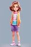 Placeholder: standing cute barby cartoon teen girl, looking to camera