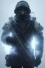 Placeholder: All Black Russian soldier, wearing high tech mask, white smoke, dark, rage, sorrow, high definition, ultra 8 k, volumetric lighting, blue fire, fog