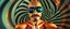 Placeholder: gecko weirdo man, through pin hole pic camera, hot dog commercial caravan magic, blissfull genious, ultra chromatic, cyber jobe, flying yoga magic , lawn mover man movie character, portrait of upper body of cool transparent guy made with nano tape and with shades and mustache and bald head, saw blade beholder eye tyrant flating beholder kin with eyes on each saw blade tooth saying something profound, hypnotic zebra twirl background, with chrome reflections