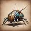 Placeholder: Robotic Beetle in prehistoric art style