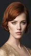 Placeholder: mix christina hendricks molly quinn alexandra daddario, short haircut, tanned skin, dark background, mid shot, full body, neutral expression, buzzcut hair, ultra realistic, highres, superb, 8k wallpaper, extremely detailed, intricate, limited palette,