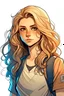 Placeholder: a beautiful girl with loose hair with the gladers in « The Mze Runner » universe