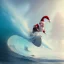 Placeholder: Santa surfing a big wave, surfboard, beach, character design by cory loftis, fenghua zhong, ryohei hase, ismail inceoglu and ruan jia. unreal engine 5, artistic lighting, highly detailed, photorealistic, fantasy