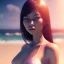 Placeholder: Asian women on the beach hot day atmospheric, realistic, unreal engine, lighting, octane render, perfect face, lips full, full body,