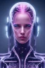 Placeholder: cyberpunk, head, women, portrai, tron, cyborg, robot, cyborg, pink hair, seven , perfekt, real, dream, hr giger