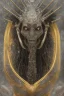 Placeholder: shiny black male African Egyptian alien, cracks in the voodoo head, wicked, eyes, crown, Elephant, 8k, finely detailed, photo realistic, tiger turquoise skull head gold dragon space alien snow skeleton gold hornytoad silver crown silver eyes