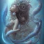 Placeholder: sango fantasy, fantasy magic, intricate, sharp focus, illustration, highly detailed, digital painting, concept art, matte, artgerm and paul lewin and kehinde wiley, masterpiece sexy lips Hawaiian afro lips black African lady body mermaid lionfish head blue space lady beach sea under water mermaid seaweed