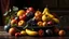 Placeholder: a collection of assorted fruits on a table, beautiful fruit-bowl, exquisite composition, beautiful detailed intricate insanely detailed octane render trending on artstation, 8k artistic photography, photorealistic concept art, soft natural volumetric cinematic perfect light, chiaroscuro, award-winning photograph, masterpiece, raphael, caravaggio, Alma Tadema, Bouguereau