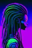 Placeholder: A retrowave alien with dreadlocks