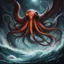 Placeholder: The squirming tentacles of the Giant Squid coil around the Balrog, attempting to ensnare it within their slimy grasp. But the Balrog, infused with an infernal resilience, resists the suffocating embrace, its whip slashing through the water, its fiery lash searing the flesh of the cephalopod. Each strike reverberates through the cavern, a symphony of clash and sizzle. The battle rages on, the clash of elemental forces echoing through the cavern's depths. The Giant Squid, with its immense strength