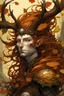 Placeholder: red hair autumn harvest Eladrin Male antlers full leaf bushy beard druid