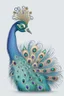 Placeholder: peacock avatar illustration on a white background, detailed