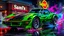 Placeholder: suped up 1979 corvette stationwagon green with black flames outlined with a thin red pinstripe, in front of Sam's club, SuperSport car, impressive, VIP, award winning, detailed a colorful splash of steampunk bubbles , amazing splashscreen artwork, photoshop water art, liquid painting, swirling paint colors, ink splash, physics splashes of colors, colorful swirls of paint, paint splashes, swirling paint, painting of splashing water, splashes of liquid, cgsociety saturated colors,