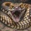 Placeholder: A coiled viper with its fangs bared