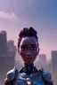 Placeholder: portrait,beautiful african robot, post-apocalyptic in a cyberpunk city, realistic, intriacte detail, sci-fi fantasy style, volumetric lighting, particales,highly detailed,cinamatic, deep colour,8k