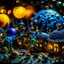 Placeholder: Detailed cozy landscape made of modeling clay, naïve, Tim Burton, stars and planets, Harry Potter, strong texture, extreme detail, decal, rich moody colors, sparkles, clean, bokeh, odd