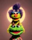 Placeholder: Portrait, hybrid character, waitress woman with monster muppet mask that covers her entire head, retro style, Sesame Street style, smooth, unreal engine 5, god lights, ray tracing, RTX, lumen lighting, ultra detail, volumetric lighting, 3d.