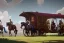 Placeholder: Fantasy Adventurers inside a traveling caravan, horse carriage, landscape