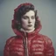 Placeholder: Countess di Castiglione,, red, autochrome, plastic puffy jacket