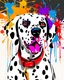 Placeholder: Dalmatian dog beautiful, shocking, maximalist, ultra quality, color splash art, 8k