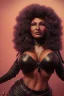 Placeholder: Pam Grier as evil queen in black leather, leather, busty, cleavage, angry, stern look. character design by cory loftis, fenghua zhong, ryohei hase, ismail inceoglu and ruan jia. unreal engine 5, artistic lighting, highly detailed, photorealistic, fantasy