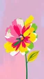 Placeholder: A vibrant and colorful abstract flower with bold, expressive brushstrokes in shades of pink, yellow, green, and blue. The flower appears to be the main focus, with a soft, seamless pattern