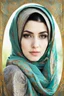 Placeholder: potrait of a iranian girl, pale skin,, wearing hijab