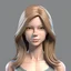 Placeholder: front view female 3d character hair