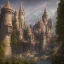 Placeholder: open book, castle, magic portal, 3d rendering, background god