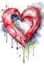 Placeholder: a torn heart. watercolor drawing
