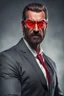 Placeholder: a muscular and angry man who looks like Hans Gruber wearing red glasses