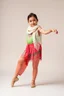 Placeholder: simple background, full body of very pretty little girl in azeri dance costum and with dance shoes,in relax pose,with a lace scarf