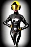 Placeholder: Photograph Cyber-punk girl random mask, old AKG-style big headphones, golden rings & disc. Fencing mask covers cheeks. Uma Thurman, Kill Bill, steel sword. thick tights, thick calves. old-fashioned camera lenses. Ancient silver telephone attached to perfect body, trunk. 5th dimensional Escher tiling background. Daft Punk, Tron Movie. Matrix movie clothes, tippet. Cyan latex. Cyan wicked sneakers. 1990's. An old AKG-microphone as mouth. Closely packed holes. Minimalism, fashion Haute Couture