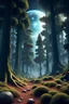 Placeholder: Forest in the Space, 8K resolution, high quality, ultra graphics, and detailed with lines.