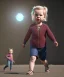 Placeholder: Penny Hofstadter toddler, full body, dramatic lighting, angry, hyper realistic