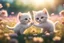 Placeholder: cute chibi kittens fighting on a flowerfield in sunshine, ethereal, cinematic postprocessing, dof, bokeh Weight:1 detailed matte painting Weight:0.9