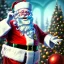 Placeholder:  octane render, 8k, high detail, Santa , portrait, jolly, happy, laughing