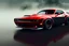 Placeholder: a true-to-life 2023 RED dodge challenger hellcat, 2-door, wide-body, pandem, rocket bunny, mopar, carbon fibre, drift car, classic hotrod wheels and rims, ultra realistic, professional artwork, concept art, dark background, extreme detailed, 8k, sharp focus, centered camera, pivot on dodge, art