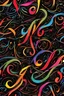 Placeholder: calligraphy vibrant multi colors on black background