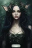 Placeholder: Water lilies Da long hair Dark Fairy princess queen crown butterflies dragonflies fireflies elven tiara flowers fairy wings emerald moss