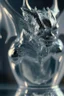 Placeholder: transparent gemstone gargoyle, in chrome casino, high detail, 8k, cinematic, depth of field, art