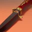 Placeholder: red edged katana with gold