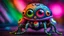 Placeholder: A middle size, jelly-like big eyes-on-stalks, fatt body colorful pastel patterned skin alien creature tanding a floor, full body, high detailed, high textured, sharp focus, deep colors, Professional photography, bokeh, natural lighting, canon lens, shot on dslr 64 megapixels , blur background with neon light, office