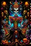 Placeholder: Centered, Ornate, Collectable Trading Card of Halloween Theme lisa frank pattern fantasy character portrait of Crisp Digital Art, holiday nutcracker by Aleksi Briclot, T-Shirt Design, Black Background in SNES arcade game, ultra realistic, wide angle, intricate details, retro Nintendo bitmap pixel art, highly detailed by peter mohrbacher, wayne barlowe, , hajime sorayama aaron horkey, gaston bussiere, craig mullins