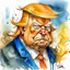 Placeholder: dnd, fantasy, watercolour, humongous strokes, stylistic, portrait, illustration, furry, trump , personable face