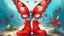 Placeholder: fantasy style cute little butterfly wearing red boots