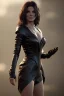 Placeholder: Young Sandra Bullock as evil queen in black leather gown, angry, busty, curvey, cleavage, unreal 5, octane render,cinema4d, dynamic lighting, dramatic lighting, 4k, redshift render, highly detailed, hyper realistic